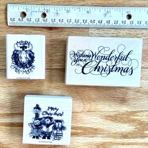 Stampin Up Christmas Wooden Block Stamps